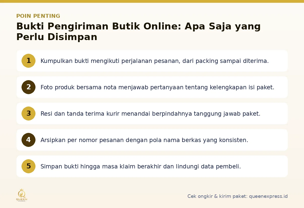 Poin penting: Bukti Pengiriman Butik Online: Apa Saja yang Perlu Disimpan