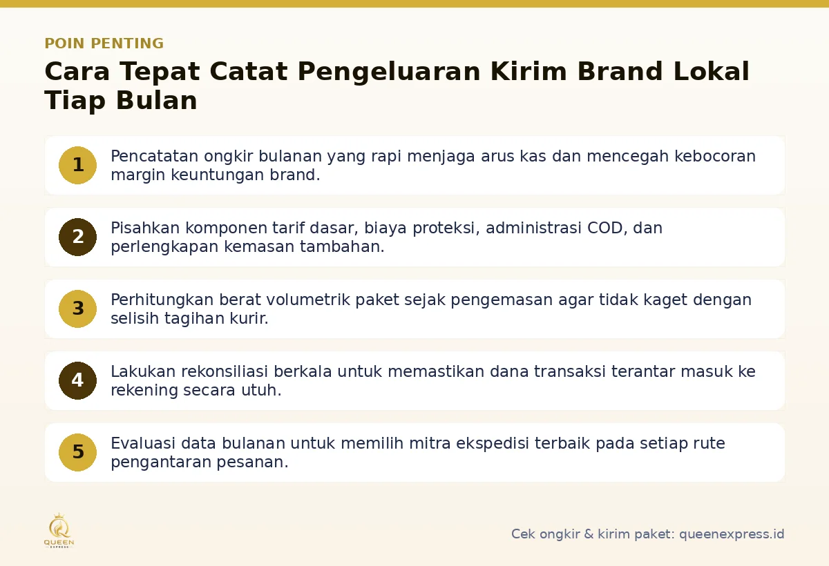 Poin penting: Cara Tepat Catat Pengeluaran Kirim Brand Lokal Tiap Bulan