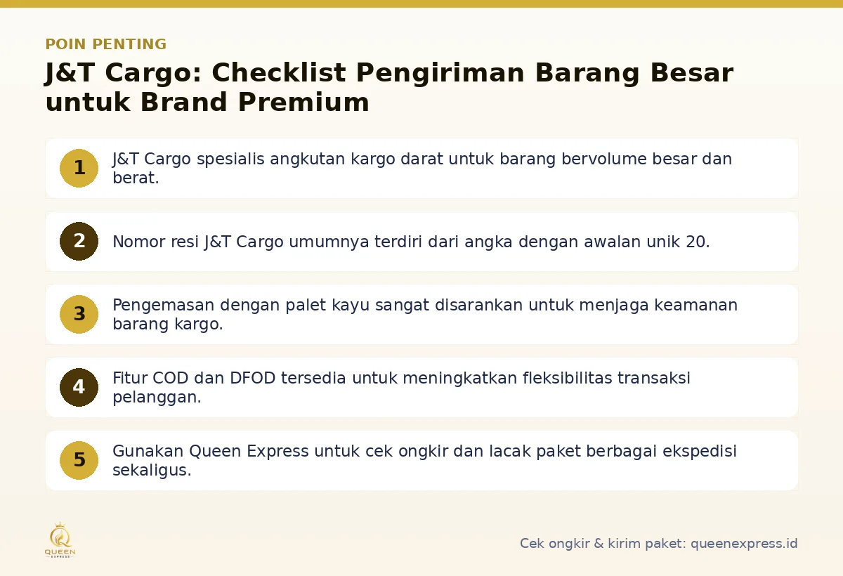 Infografis poin penting J&T Cargo - Queen Express