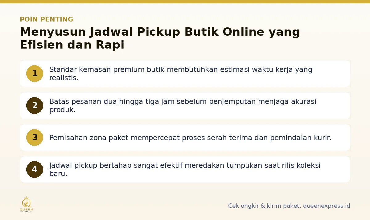 Poin penting: Menyusun Jadwal Pickup Butik Online yang Efisien dan Rapi