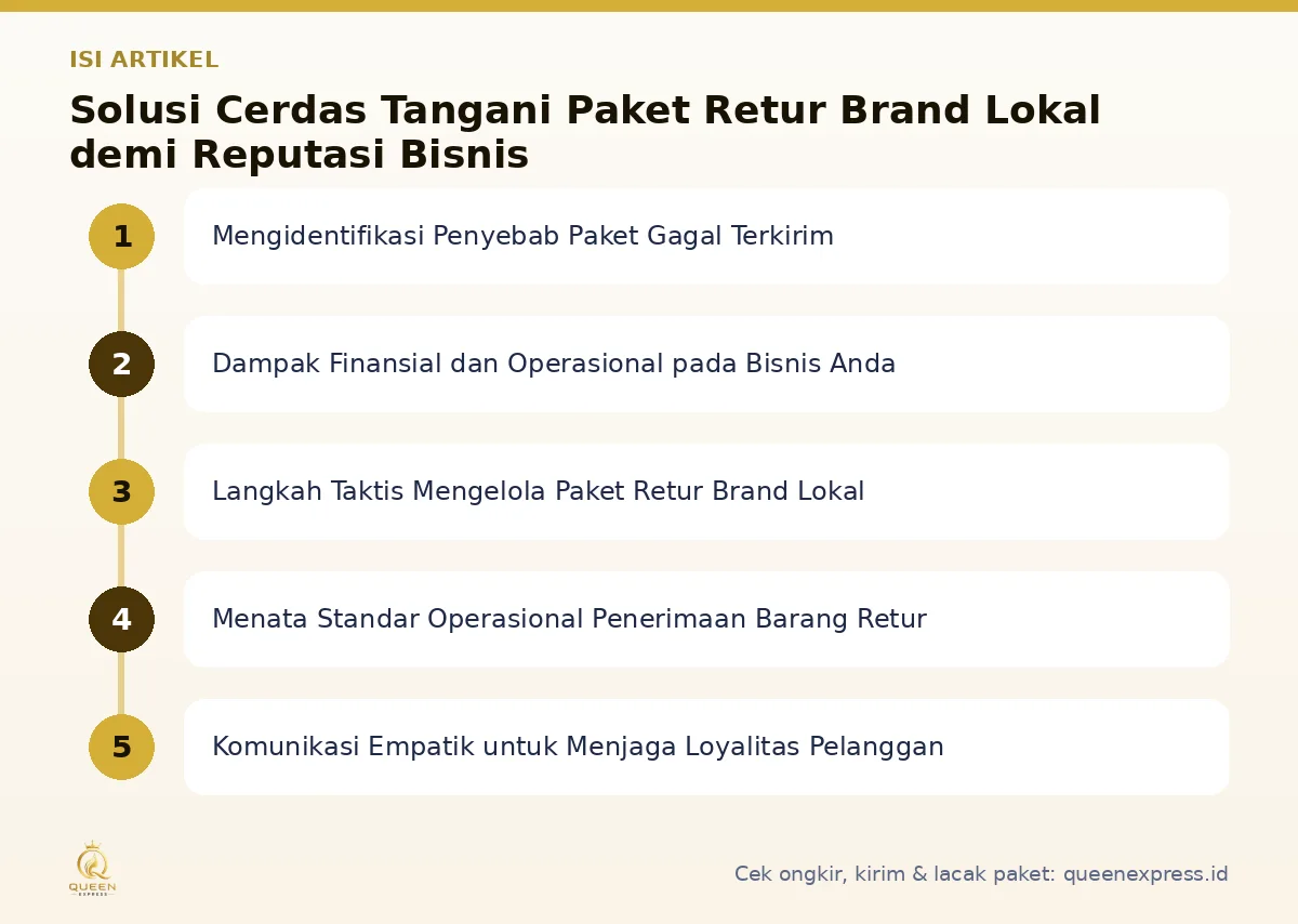 Peta isi artikel Paket retur brand lokal - Queen Express