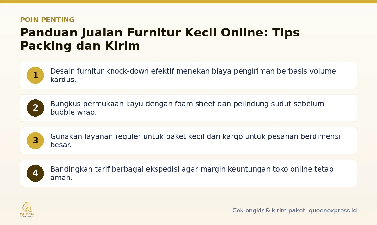 Poin penting: Panduan Jualan Furnitur Kecil Online: Tips Packing dan Kirim