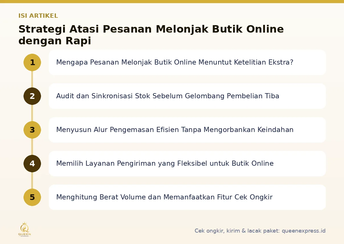Peta isi artikel Pesanan melonjak butik online - Queen Express