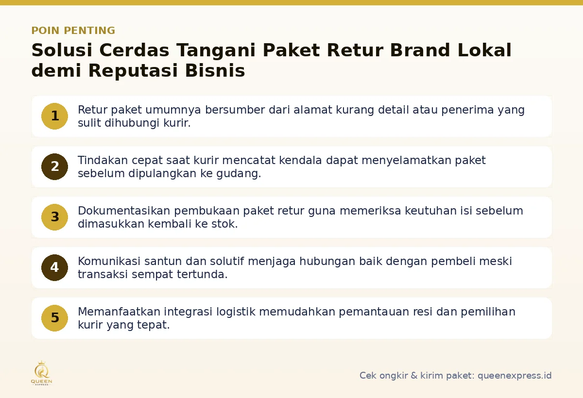 Poin penting: Solusi Cerdas Tangani Paket Retur Brand Lokal demi Reputasi Bisnis