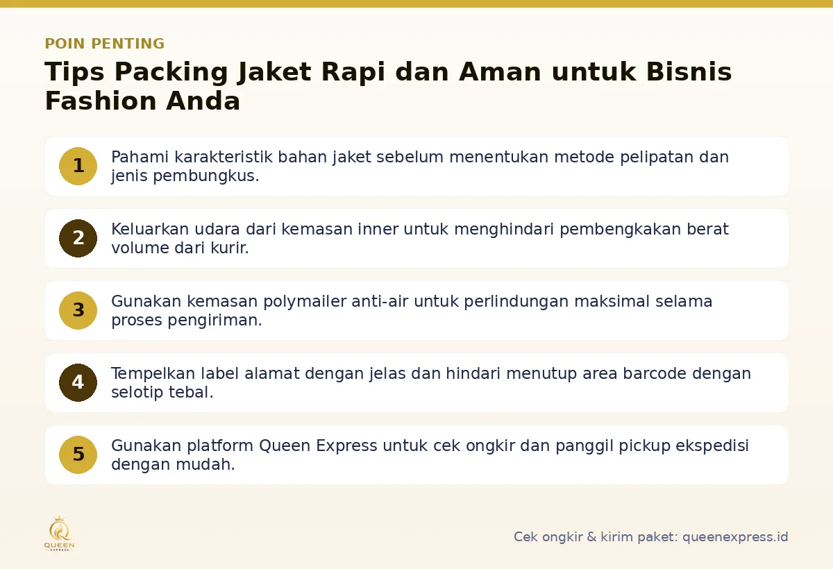 Poin penting: Tips Packing Jaket Rapi dan Aman untuk Bisnis Fashion Anda
