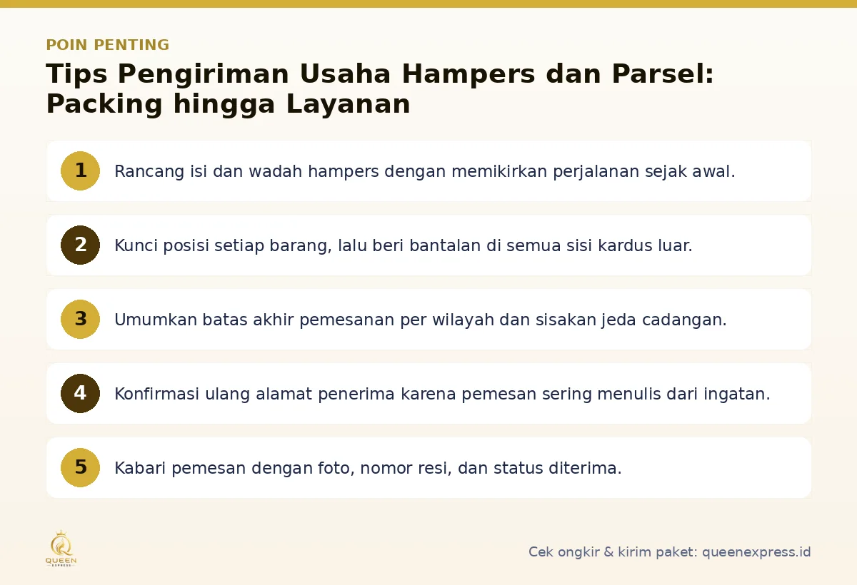 Poin penting: Tips Pengiriman Usaha Hampers dan Parsel: Packing hingga Layanan